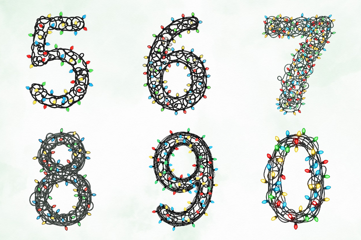 Christmas Lights Alphabet Clipart, an Illustration by Creative Art (Photo 9 of 10)