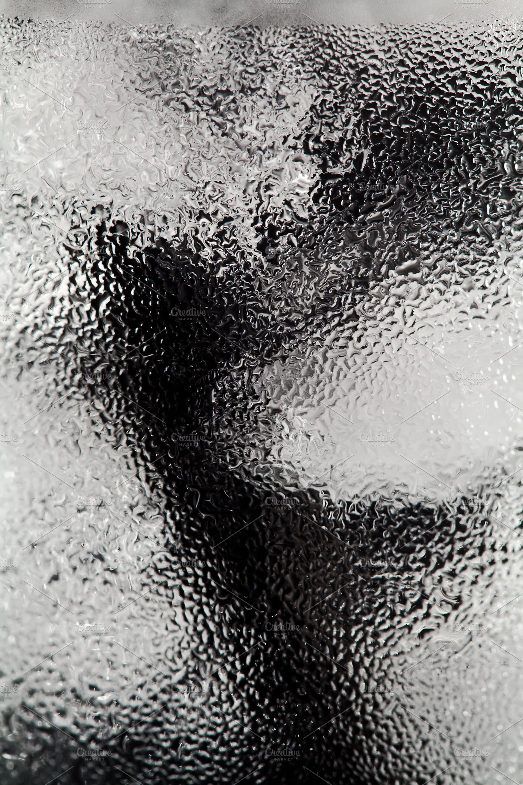 Water Drops On A Cold Glass With Ice
