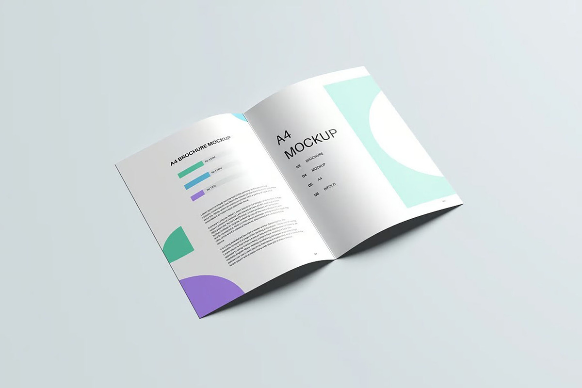A4 Bifold Brochure Mockup, an Advertising Mockup by Se٧enStudio (Photo 5 of 6)