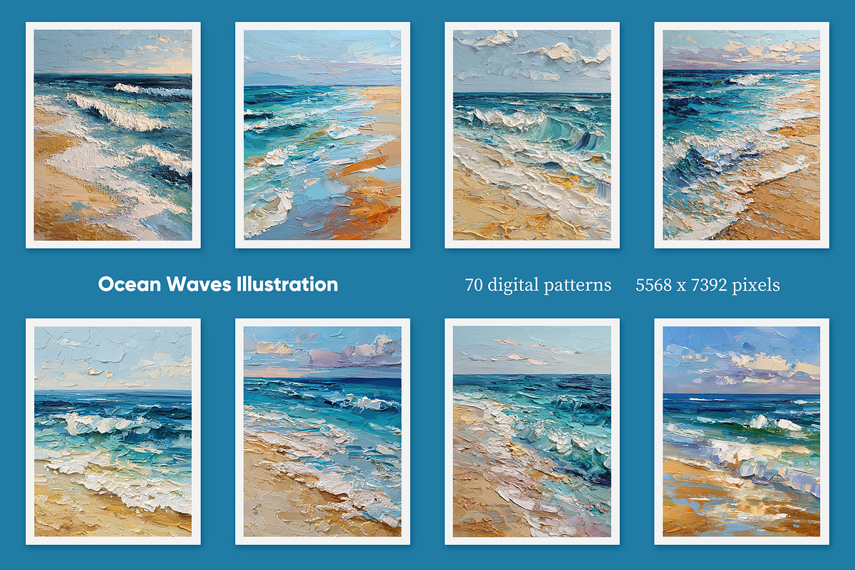 Ocean Waves Illustration, a Decorative Illustration by Housui Patterns (Photo 3 of 12)