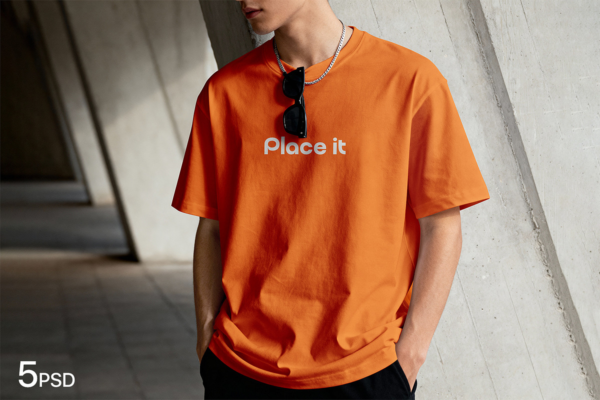 Urban Streetwear T-Shirt Mockup Set, a Shirt Mockup by RamStudio2 (Photo 1 of 6)