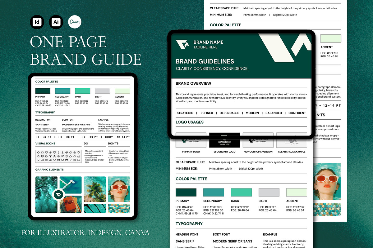 One Page Brand Guidelines, a Brochure Template by Artisan Vibes (Photo 1 of 5)