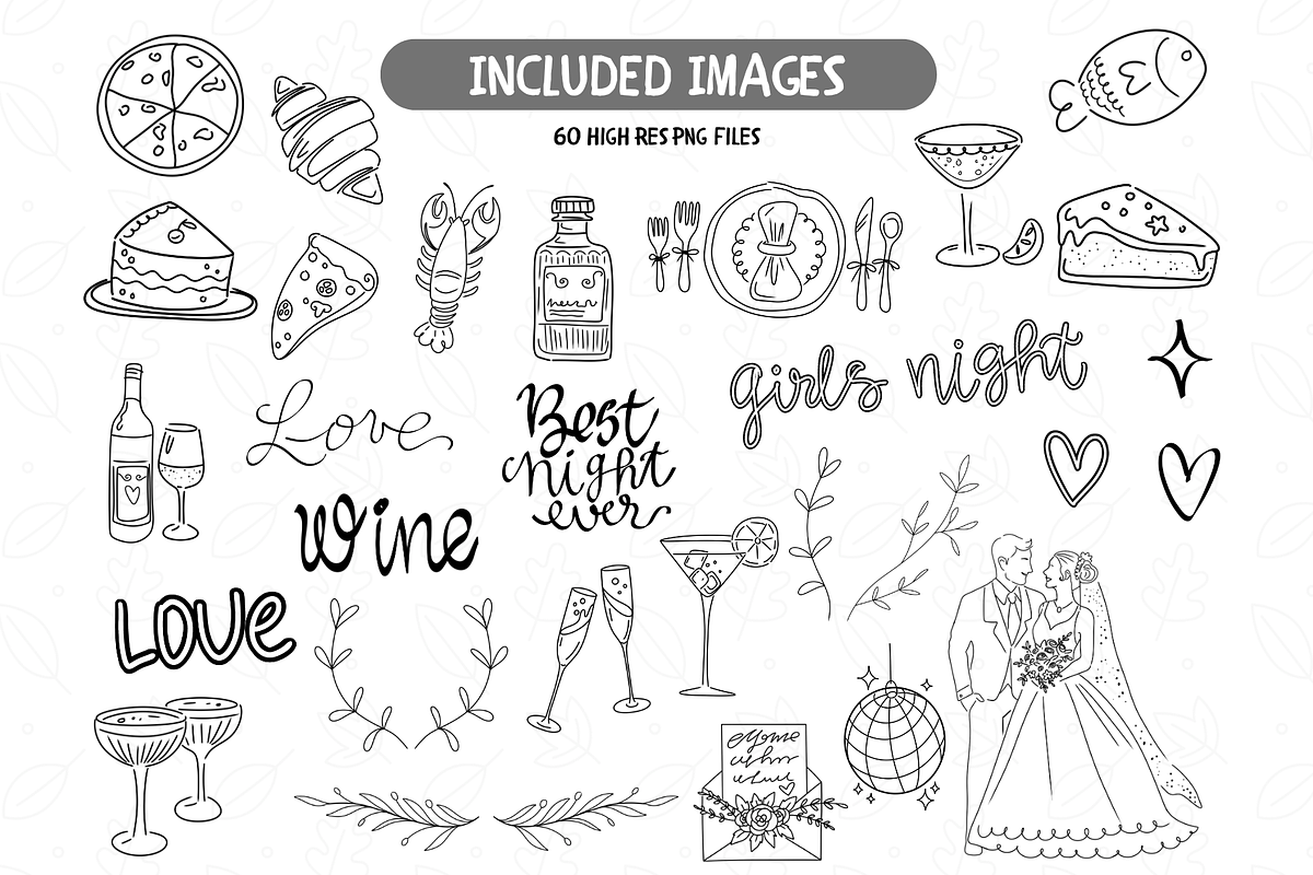 Handdrawn Wedding Icons, an Illustration by TatiMockup (Photo 2 of 4)