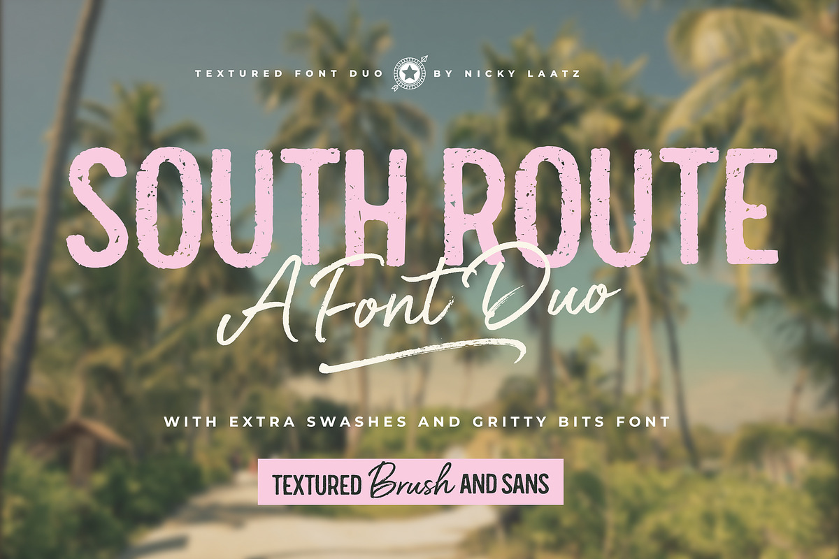 South Route Font Duo & Extras, a Script Font by Nicky Laatz