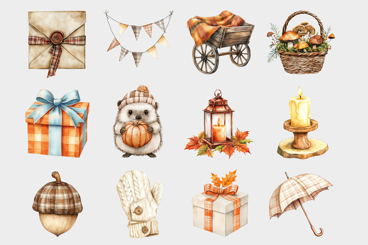 Watercolor Autumn Goose Clipart, a Seasonal Illustration by Design Market (Photo 2 of 4)