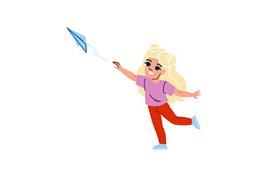 Happy girl playing with paper, an Illustration by pikepicture