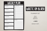 Planner Set - White on Black, a Stationery Template by Lacy's Designs (Thumbnail 1 of 2)