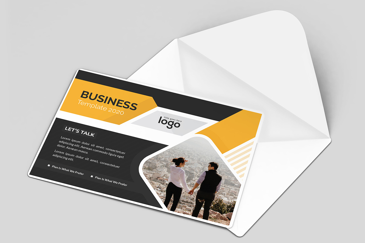 Yellow & Black Post Card Design, a Card Template by ZAAS (Photo 2 of 5)