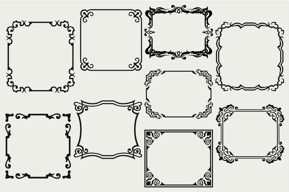 Vintage frames 9, a Pattern Graphic by LineworkStock