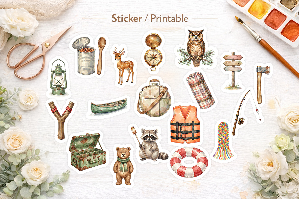 Vintage Summer Camp Sublimation, a Decorative Illustration by Artnoy (Photo 7 of 18)