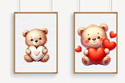 Cute Valentine Bear Holding Heart Cl, a Graphic by Libby Wishes (Thumbnail 4 of 6)