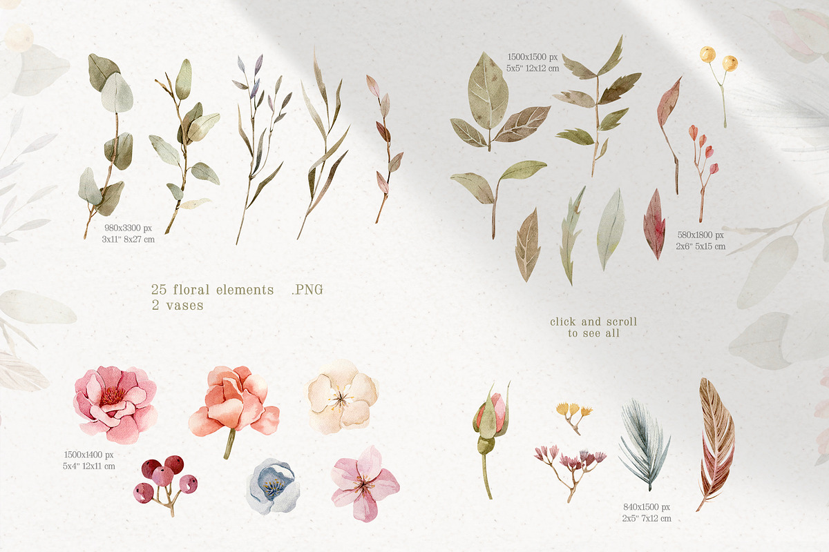 Magic Flowers - watercolor collectio, an Object Graphic by Julia M. Watercolor (Photo 3 of 14)