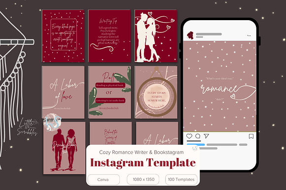 Romance Bookstagram Canva Templates preview 7