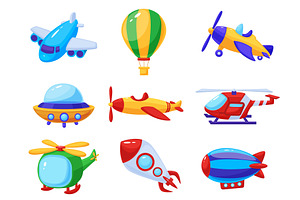 Cartoon air transport. Children, a Transportation Illustration by LadadikArt
