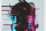 90 Glitch faces, a Person Illustration by Handmadefont (Thumbnail 61 of 94)