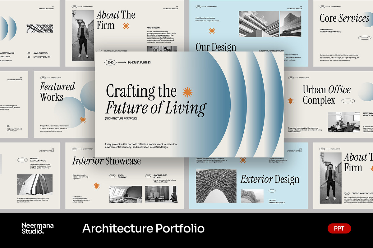 Minimal Gradient Portfolio PPT, a Presentation Template by Neermana (Photo 1 of 4)