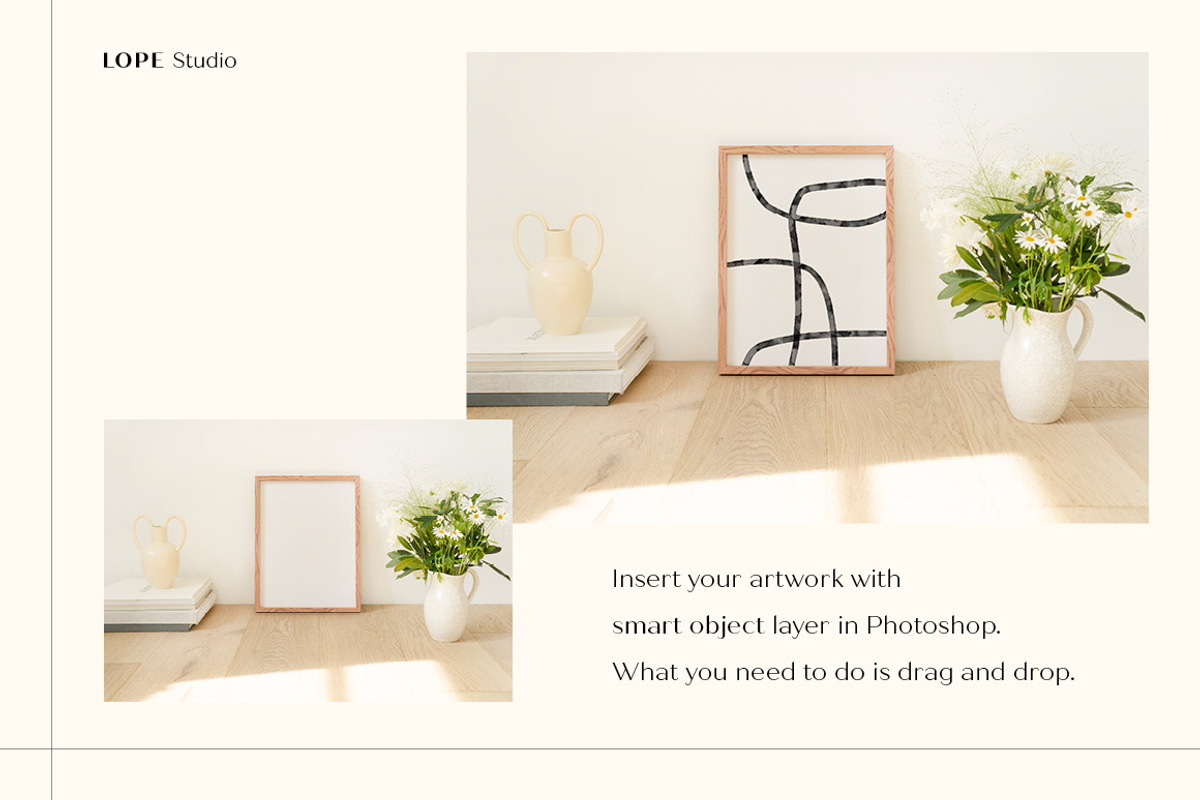 Minimal Styled Frame Mockup, a Print Template by LOPEstudio (Photo 4 of 5)