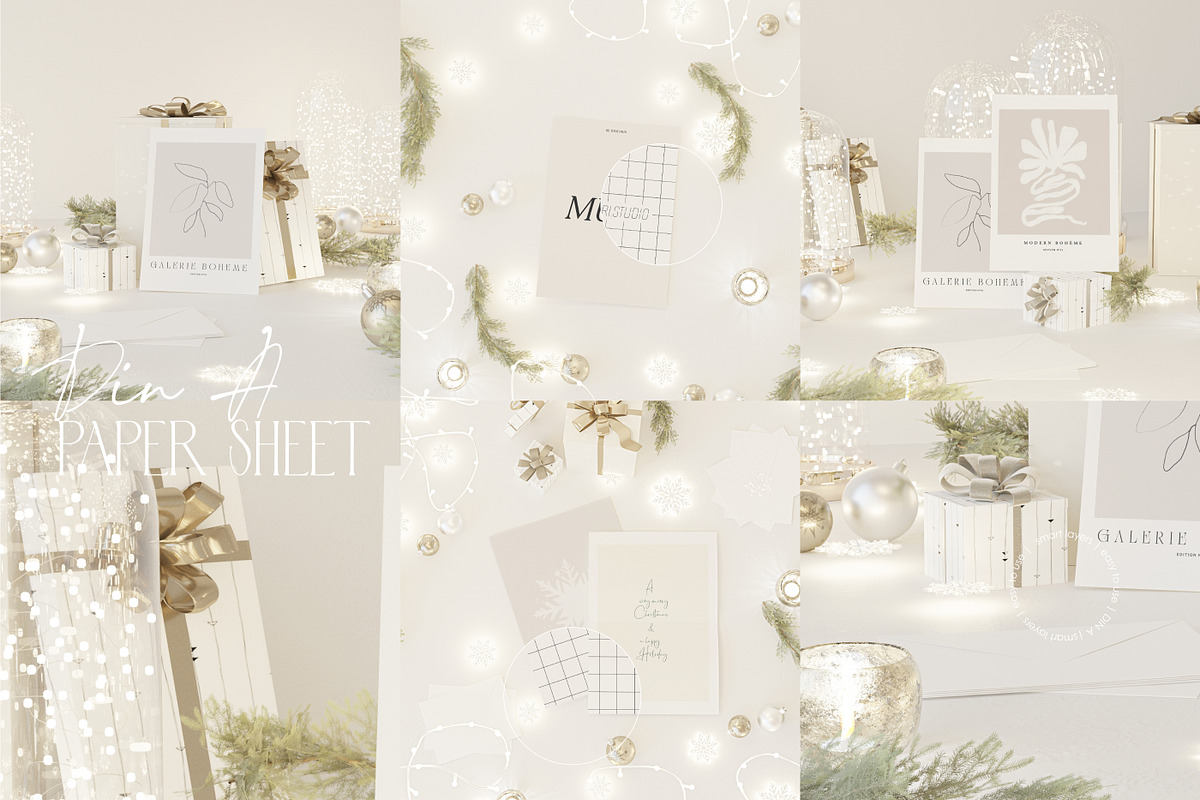 HOLIDAY LETTER | Paper Poster Mockup, a Household Mockup by yuliyuri.studio (Photo 2 of 8)