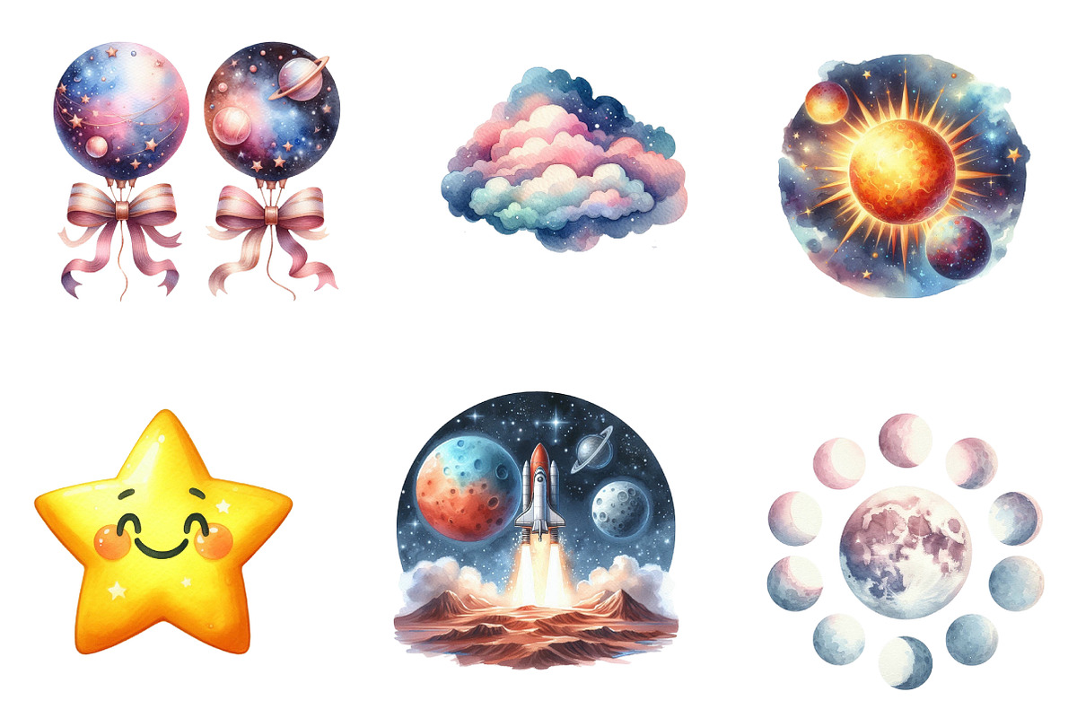 Space Animal Clipart, an Illustration by CreationArt (Photo 2 of 6)