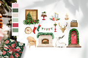 Christmas watercolor clipart set, a Decorative Illustration by Color Hugs Art (Thumbnail 6 of 12)