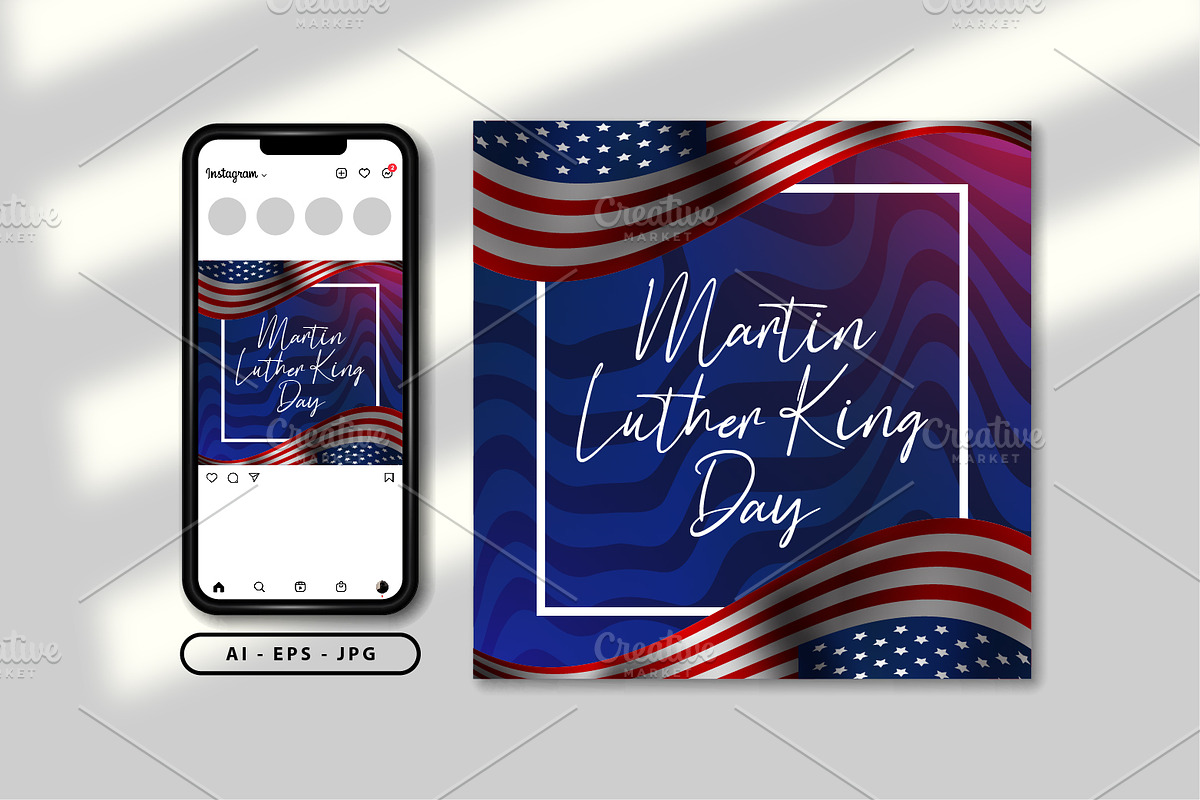 Martin Luther king day themed design, a Poster Template by Vervenaaa3
