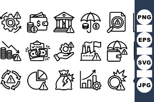 Business Risk Alert Icon Set, an Illustration by designvectx