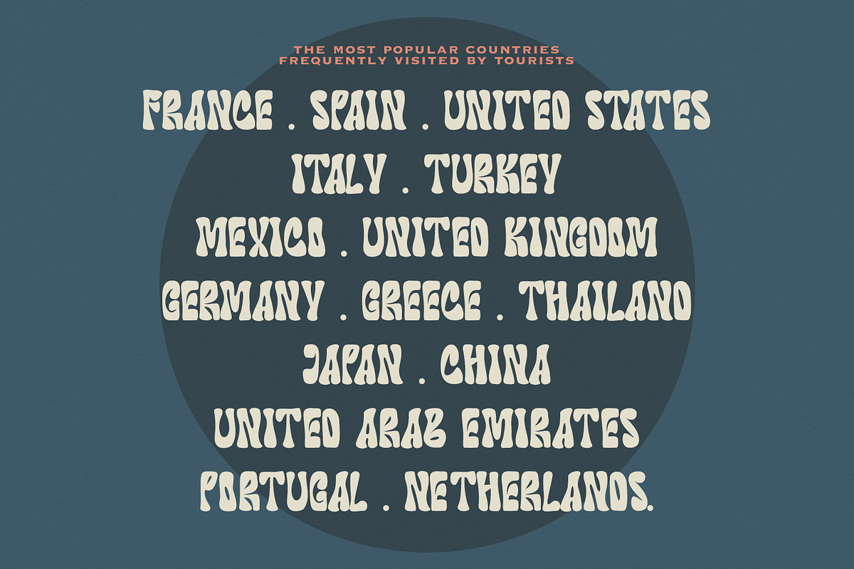 Compoun Nomeros Retro Psychedelic, a Sans Serif Font by Maulana Creative (Photo 6 of 7)