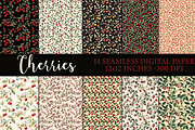 Cherries Digital Paper, a Texture Illustration by Designworld (Thumbnail 1 of 5)