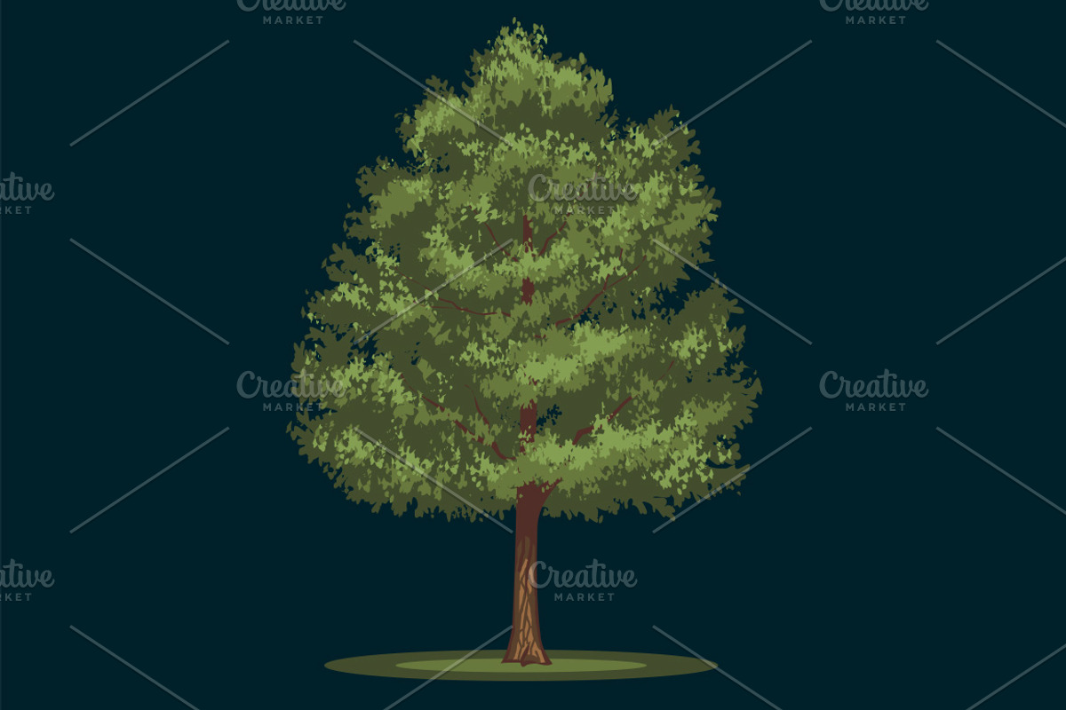 Vector realistic trees, an Illustration by kirill.kalchenko