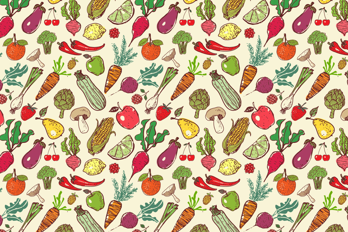 Fruits and vegetables doodles, a Food Illustration by Elina_Li (Photo 19 of 20)