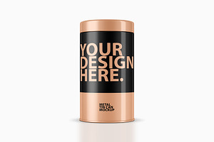 Metal Tin Can Packaging PSD Mockup