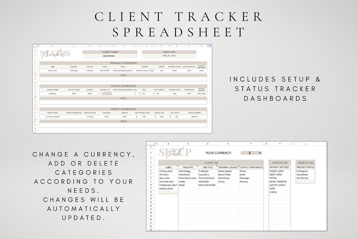 Client Tracker Google Sheets, a Templates & Theme by BRANDcontent (Photo 5 of 8)