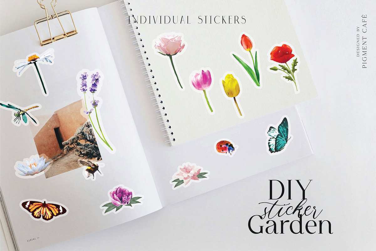 Watercolor Spring Garden Elements, a Seasonal Illustration by Pigment Café (Photo 5 of 5)