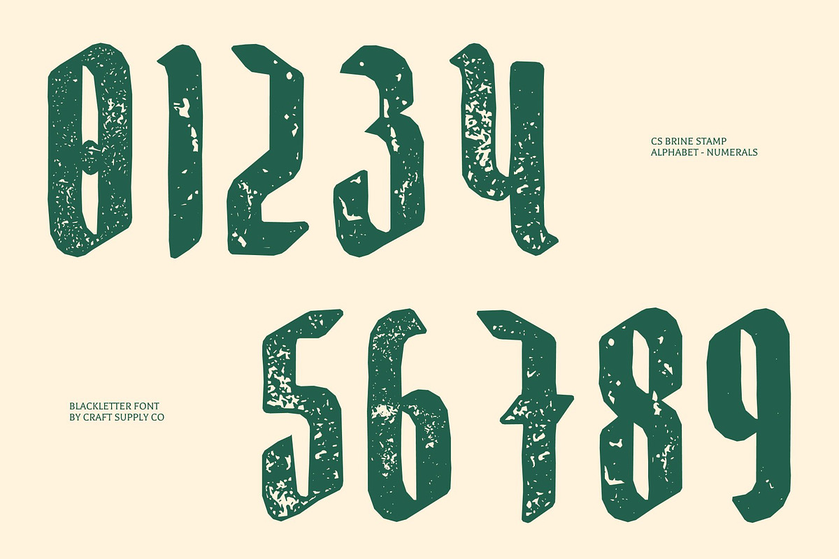 CS Brine Stamp, a Blackletter Font by Craft Supply Co. (Photo 4 of 8)