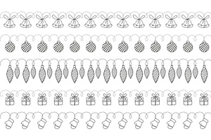 Set of Christmas themed garlands in, an Illustration by Tati_Kli