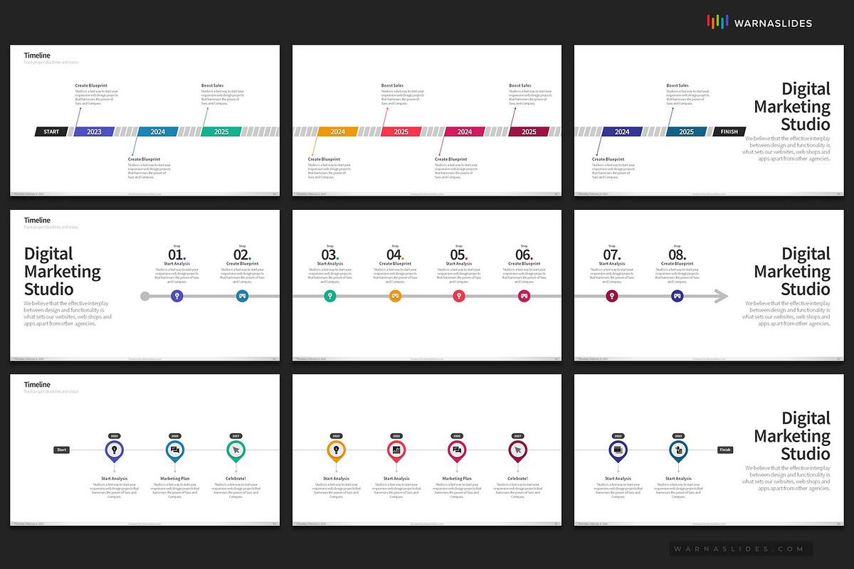 Timeline PowerPoint Templates, a Presentation Template by Warna Works (Photo 18 of 24)