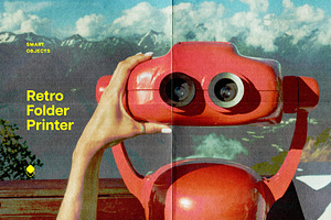 Retro Folded Printer Photo Effect, a Brushes & More by Design Squad