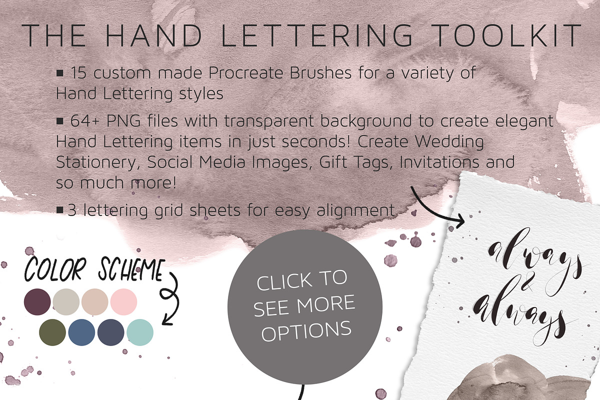 Procreate Hand Lettering Toolkit, a Brush Add-On by Honey & Jazz Co. (Photo 2 of 16)
