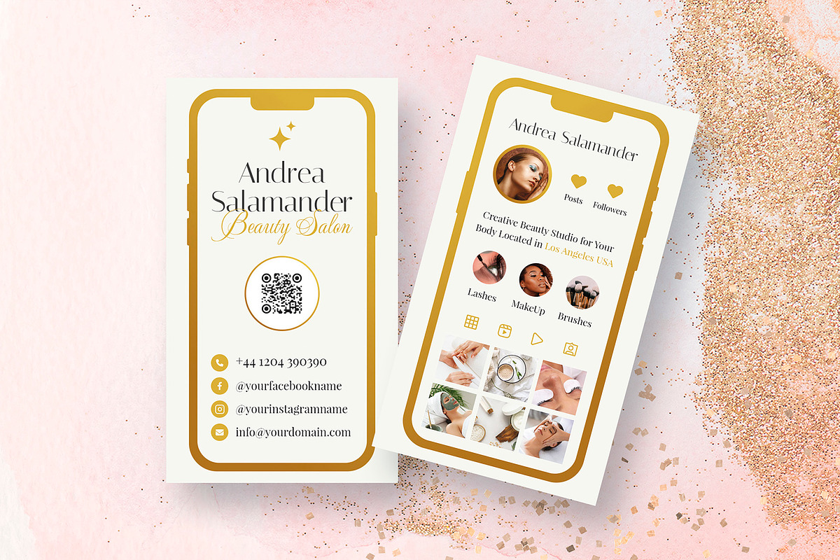 Phone Esthetician Business Card, a Business Card Template by artbart (Photo 7 of 9)