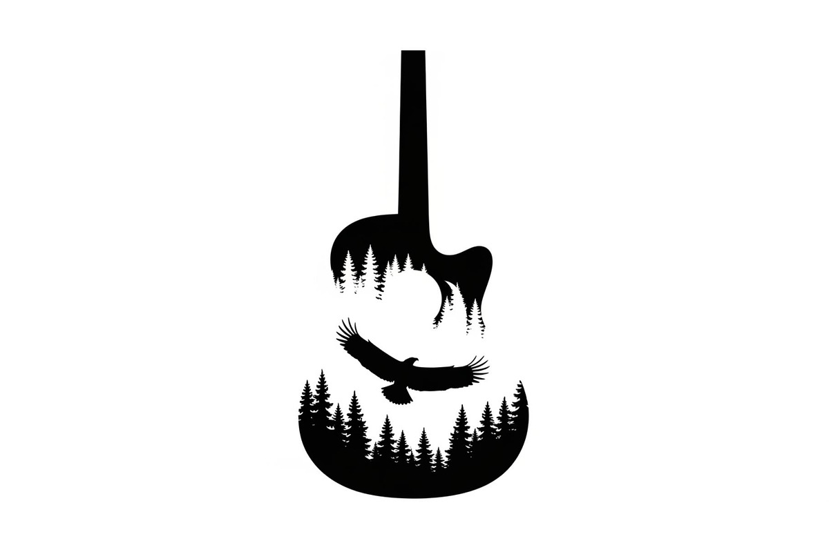 Nature Landscape Guitar Silhouette, an Object Illustration by Creativeshirt (Photo 7 of 31)