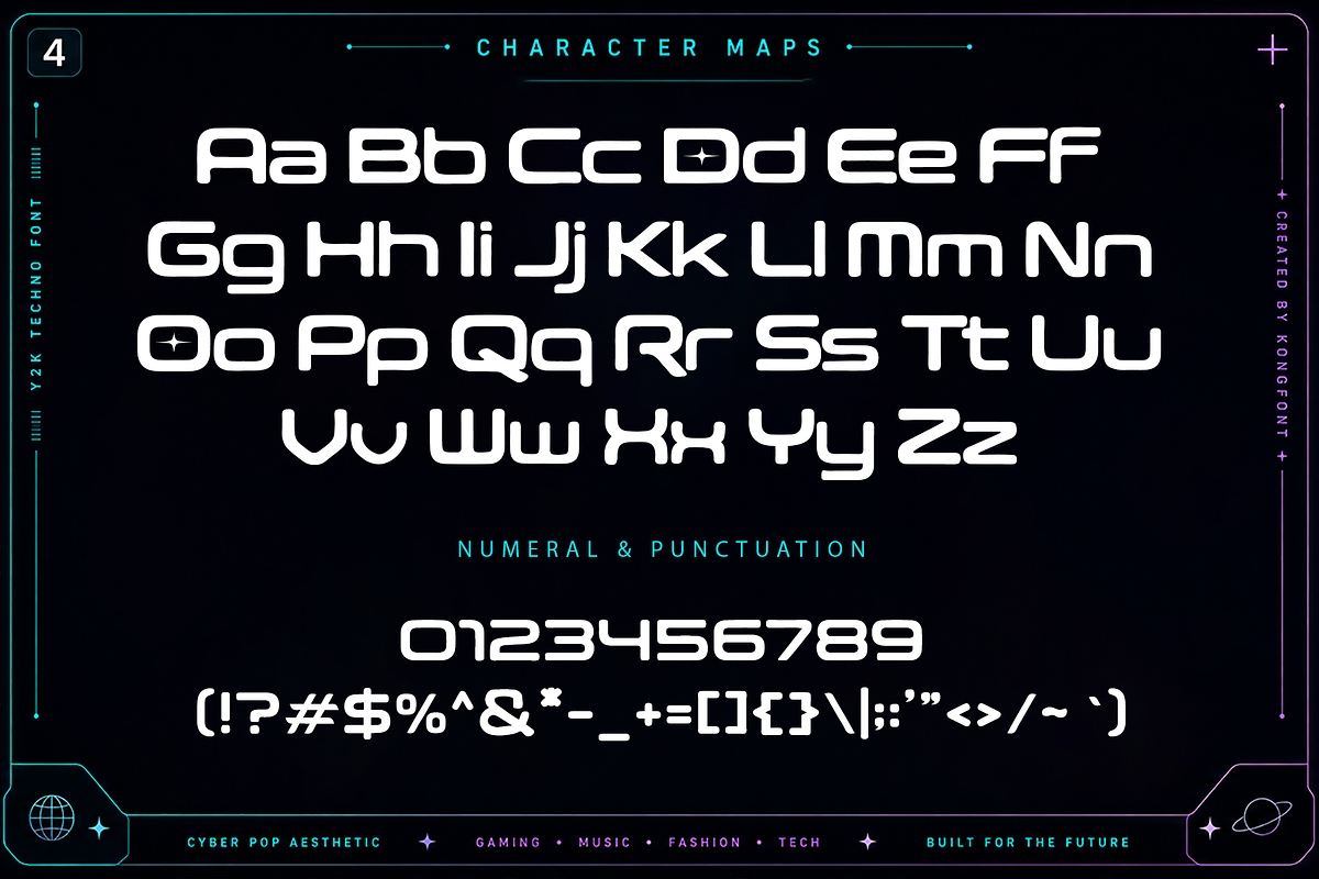 Orbit Crush - Modern Y2K Techno Font, a Handwritten Font by overlaytemplates (Photo 4 of 5)