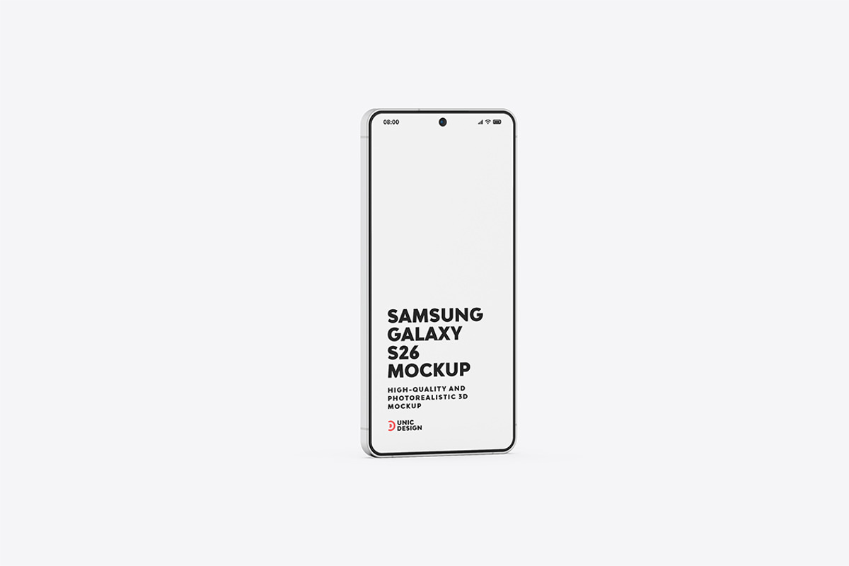 Samsung Galaxy S26 Mockup, an Android Mockup by UnicDesign (Photo 2 of 9)