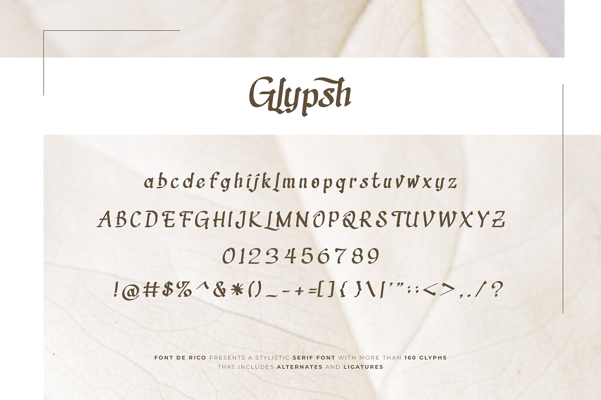 Marsheleena - Stylistic Serif Font, a Script Font by Font De Rico (Photo 7 of 8)