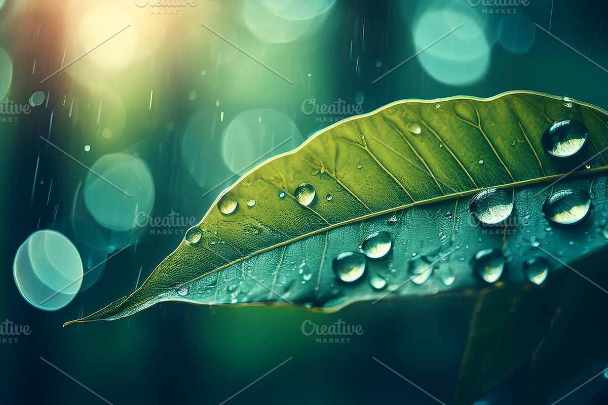 40 Rain in the forest, close up, a Background Photo by Design_Planet (Photo 1 of 14)