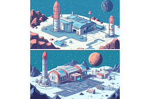 Spaceport Isometric Vector Concepts