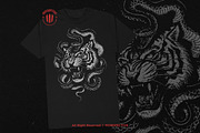 10 Bundle Dark Art Tiger Snake Fight, an Illustration by Morspective (Thumbnail 2 of 7)