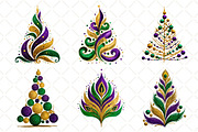 Mardi Gras Tree Clipart, an Illustration by Black Bird Studio (Thumbnail 3 of 7)