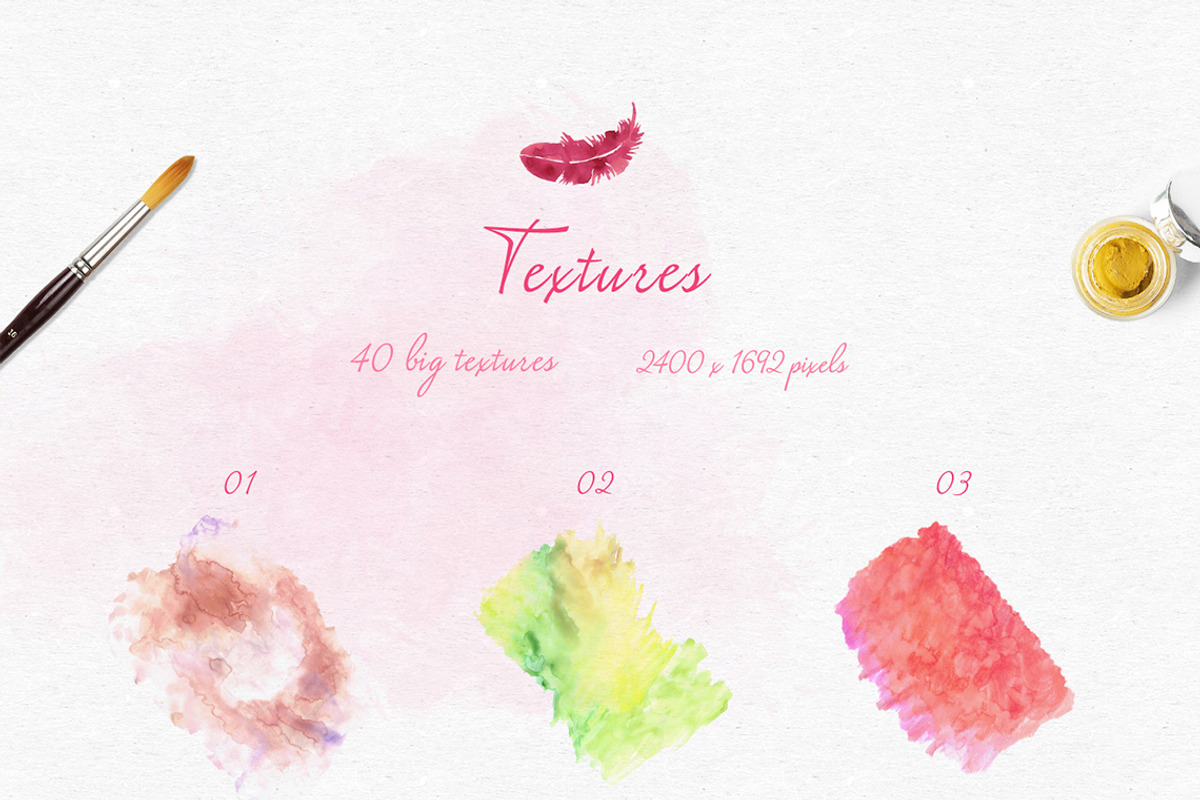 Aqualove - Watercolor Goodies, a Texture Graphic by Uzers (Photo 3 of 5)