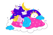 10 Restful Sleep Vector Illustration, a Person Illustration by denayunebgt (Thumbnail 4 of 4)