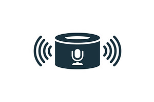 Smart speaker listening and emitting, an Object Illustration by Aimagenarium@gmail.com